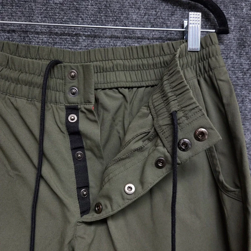 Nike Sportswear V442 Jogger Men Large Green Woven Bonded Tech Nylon Tapered FLAW